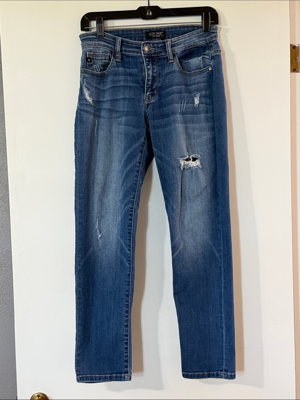 Judy Blue Medium Blue Distressed Skinny Jeans
